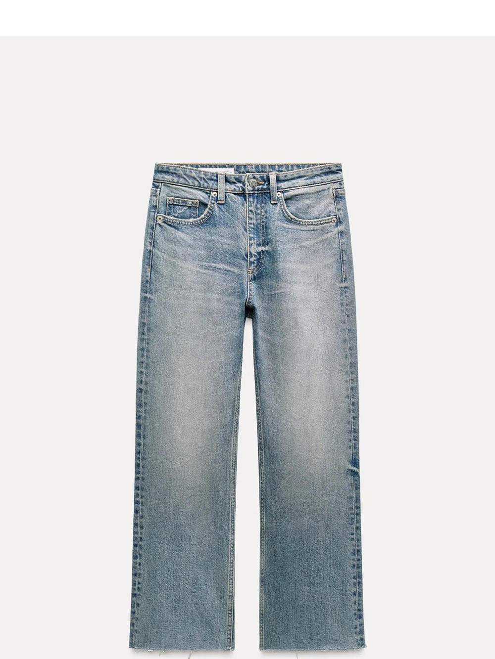 Zara Flared Cropped Low Rise TRF jeans